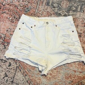 White Distressed American Eagle Highest Rise 90s Boyfriend Short
